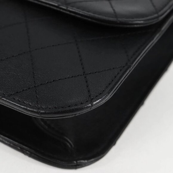 CHANEL Matelasse Chain Shoulder Bag Leather Black Gold CC Auth 118140AM - Picture 3 of 16